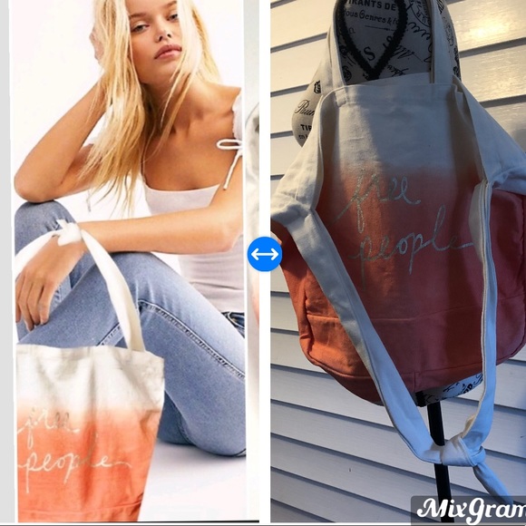 Free People Handbags - Free People Dip Dye Ombre Tote Bag